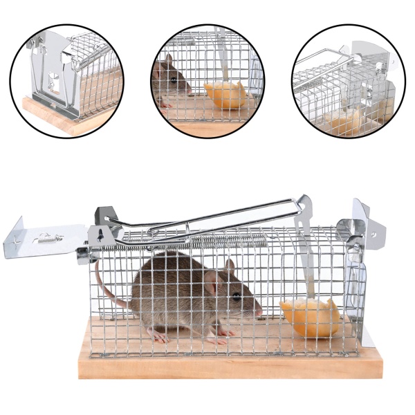 4er-Set Maus-Käfigfalle - Wiederverwendbare Lebendfalle für innen und aussen - Effektive Mausefalle mit sicherem Schliessmechanismus