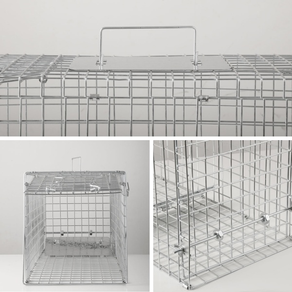 Profi Marder Lebendfalle - Wiederverwendbare Gitterfalle mit Trittplatte, Tragegriff und Beissschutz - für Marder und kleine Nagetiere