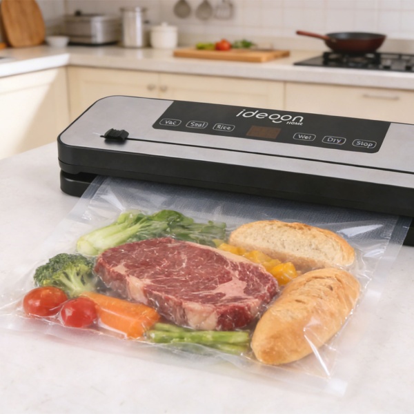 Vakuumiergerät 120W mit Touchscreen & grossem Display - Inklusive 3m Folienrolle, 65 kPa Saugkraft & einfacher Bedienung für langanhaltende Frische