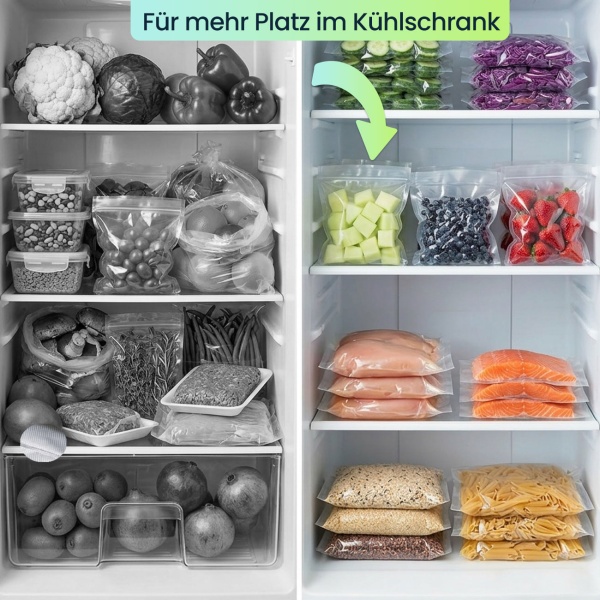 Vakuumiergerät 120W mit Touchscreen & grossem Display - Inklusive 3m Folienrolle, 65 kPa Saugkraft & einfacher Bedienung für langanhaltende Frische