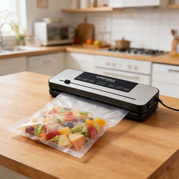 Vakuumiergerät 120W mit Touchscreen & grossem Display - Inklusive 3m Folienrolle, 65 kPa Saugkraft & einfacher Bedienung für langanhaltende Frische