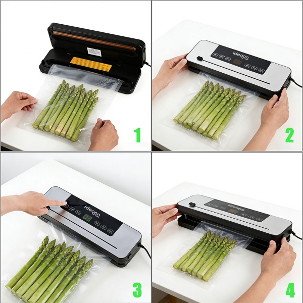 Vakuumiergerät 120W mit Touchscreen & grossem Display - Inklusive 3m Folienrolle, 65 kPa Saugkraft & einfacher Bedienung für langanhaltende Frische