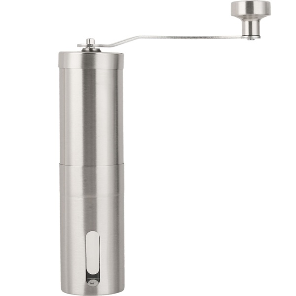 Robuste Handkaffeemühle Edelstahl mit Keramikmahlwerk, stufenlose Mahlgrad-Einstellung, abnehmbarer Griff, Kaffeemühle manuell für Espresso & Filterkaffee