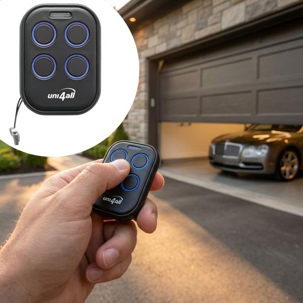 Super-Universal-Fernbedienung: Selbstlernend, 4-Kanal-Multifrequenz für Tore, Garagen, Rollläden, Bewässerung & Beleuchtung - inkl. Batterie!