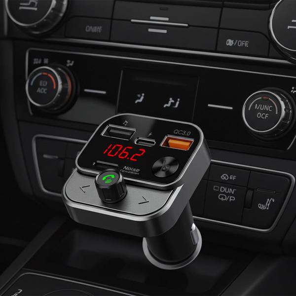 Premium Bluetooth 5.3 FM Transmitter für Auto - Genialer MP3 Player & USB QC 3.0 Ladeadapter - Kristallklare Freisprecheinrichtung mit Bass-Boost