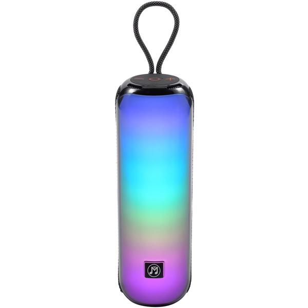 Starker Bluetooth 5.3 Partylautsprecher – Mobile Boombox mit kraftvollem Sound, FM-Radio, USB/MicroSD & bunter Lichtshow für Feste & Outdoor-Einsatz