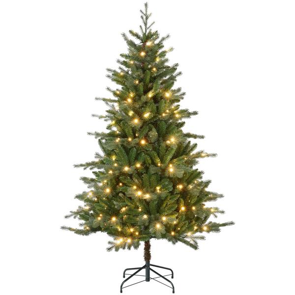 Premium LED Weihnachtsbaum, Kunstbaum 180 cm voluminös dicht beleuchtet - Christbaum mit 210 Lichtern, klappbar, festliche Deko für Innenbereich