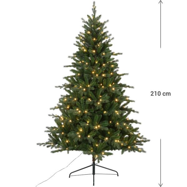 Premium LED Weihnachtsbaum, Kunstbaum 210 cm voluminös dicht beleuchtet - Christbaum mit 290 Lichtern, klappbar, festliche Deko für Innenbereich