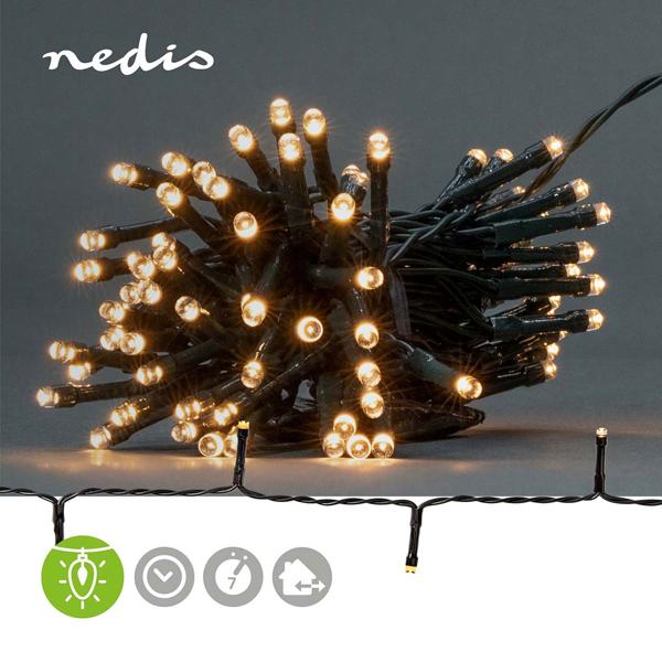 Festliche LED Lichterkette, warmweiss – 3,6m, 48 LEDs, Timer & 7 tolle Effekte. Ideal für Innen & Aussen - Perfekt für Deko, Weihnachten, Party