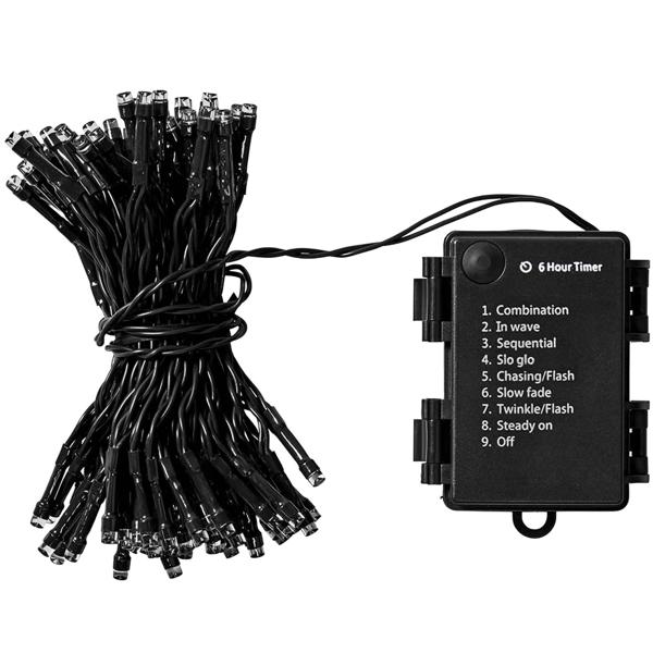 Festliche LED Lichterkette, warmweiss – 7,2m, 96 LEDs, Timer & 7 tolle Effekte. Ideal für Innen & Aussen - Perfekt für Deko, Weihnachten, Party