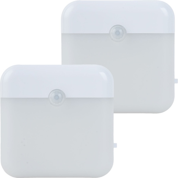 2er-Set LED Nachtlicht, Bewegungssensor: Akku Schrankleuchte, USB aufladbar, selbstklebend & magnetisch – Ideal als Treppenlicht & für Kleiderschrank