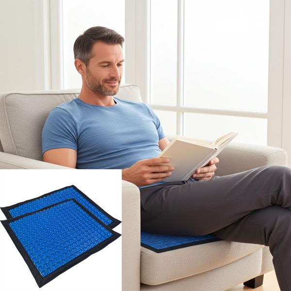 2er-Set Komfort Gel-Sitzkissen, ergonomisch – Kühles Wabenkissen für bessere Haltung & Druckentlastung – Ideal für Büro, Auto, Rollstuhl