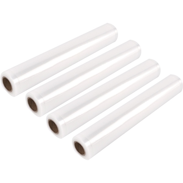 Vakuumierfolien Rollen 28x300cm Profi-Set – 4 Rollen Vakuumierschläuche für länger haltbare & frische Lebensmittel - Schutz vor Gefrierbrand