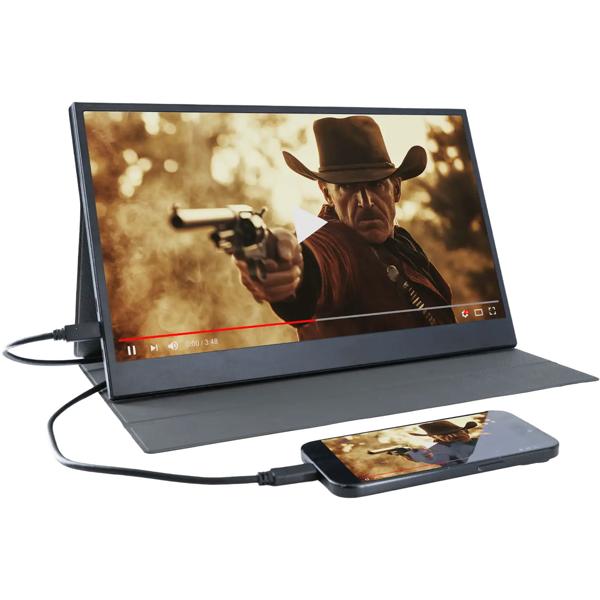 15,6 Zoll Full HD IPS Tragbarer Monitor – Ultrakompakter Bildschirm für Laptop, Mac, PS5, Xbox & Smartphone – Perfekt für Gaming, Reisen, Home Office