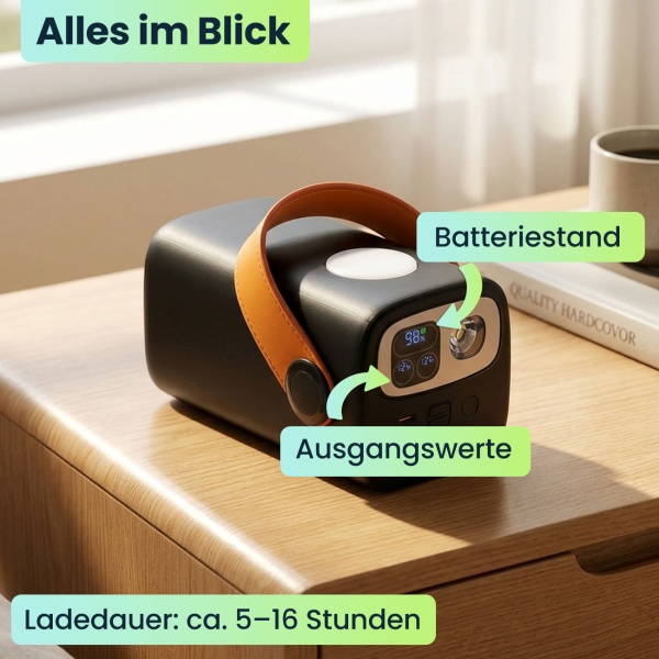 Starke Powerbank 60000mAh, 100W, USB-C PD Externer Akku: Mobiles Ladegerät mit LED Lampe für Laptop, Notebook, Smartphone - Schnelles Laden