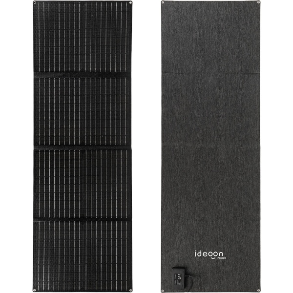 Faltbares Solarpanel 60W Monokristallin - Tragbares Solarladegerät IP65 mit MC4-komp. Stecker, DC Adapter, Ösen & Karabinern für Camping
