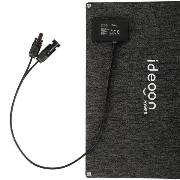 Faltbares Solarpanel 60W Monokristallin - Tragbares Solarladegerät IP65 mit MC4-komp. Stecker, DC Adapter, Ösen & Karabinern für Camping