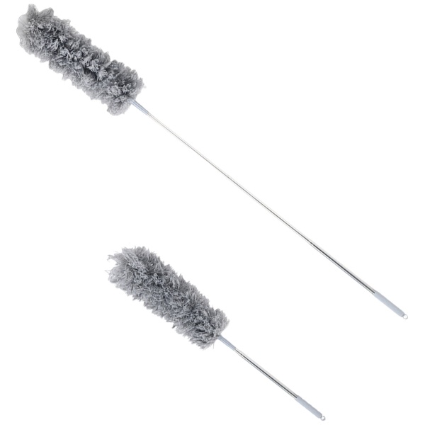 Profi 5in1 Staubwedel Set mit Teleskopstange 210cm ausziehbar, biegsame Mikrofaser Staubwischer für Deckenventilatoren, Möbel & hohe Ecken