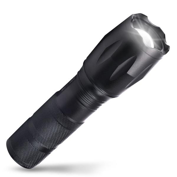 2er-Set Wiederaufladbare Cree LED-Taschenlampe 260 lm mit Powerbank 1200mAh, 10 Watt, Lichtkegel mit Zoom, Blinklicht Modus für Notfälle