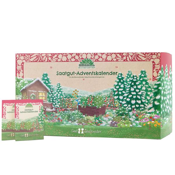 Hochwertiger Saatgut Adventskalender – 24 besondere Samen-Überraschungen: Blumen, Kräuter, Gemüse, Salat. Ideales Geschenk für Balkon & Garten