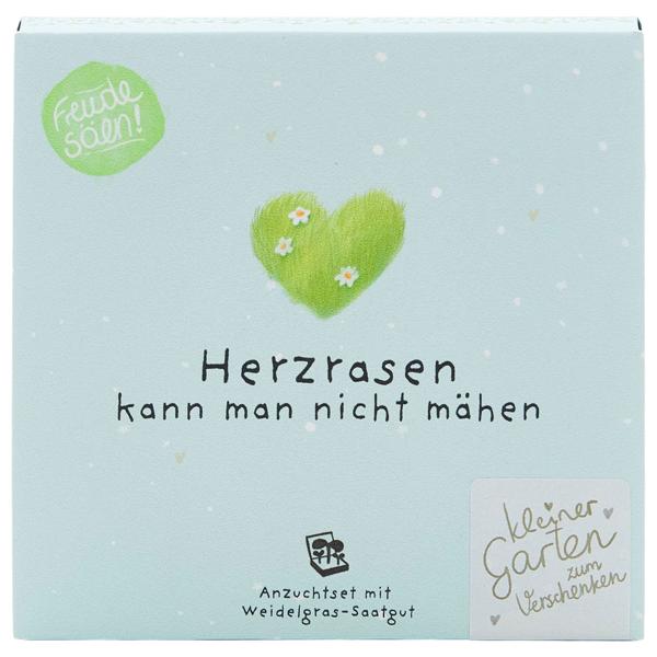 Charmantes Weidelgras-Pflanzset "Herzrasen kann man nicht mähen" – Einzigartiges Geschenk & Bedanken, das wächst & lange Freude schenkt 