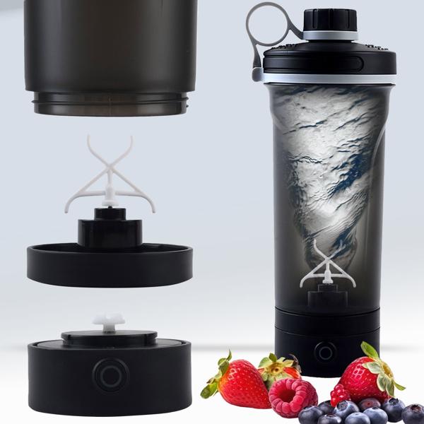 2er-Set Leistungsstarker Akku-Shaker für Proteinshakes & Smoothies - Tragbar, elektrisch, USB-C aufladbar, klumpenfrei mixen - Ideal für Sport und Fitness 