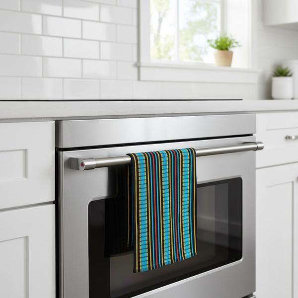 10er-Set Grubentuch 100% Baumwolle: Saugstarkes Geschirrtuch & Mehrzwecktuch, türkis-schwarz - Robustes Trockentuch für Haushalt & Gastronomie