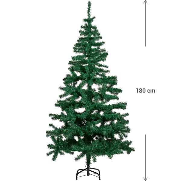 Grosser künstlicher Weihnachtsbaum 180cm - Naturgetreu: Realistischer Tannenbaum mit 650 Zweigen - Wunderschöne Weihnachtsdeko für Ihr Zuhause