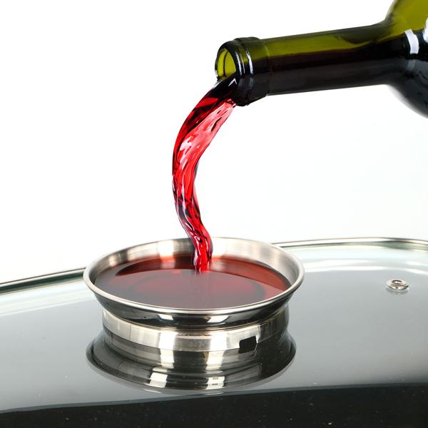 Aromabräter 5.5L – Premium Schmorbräter mit Glasdeckel & Aroma-Knopf. Perfekt für Ofen, Braten, Geflügel, Aufläufe. Spülmaschinenfest, antihaft