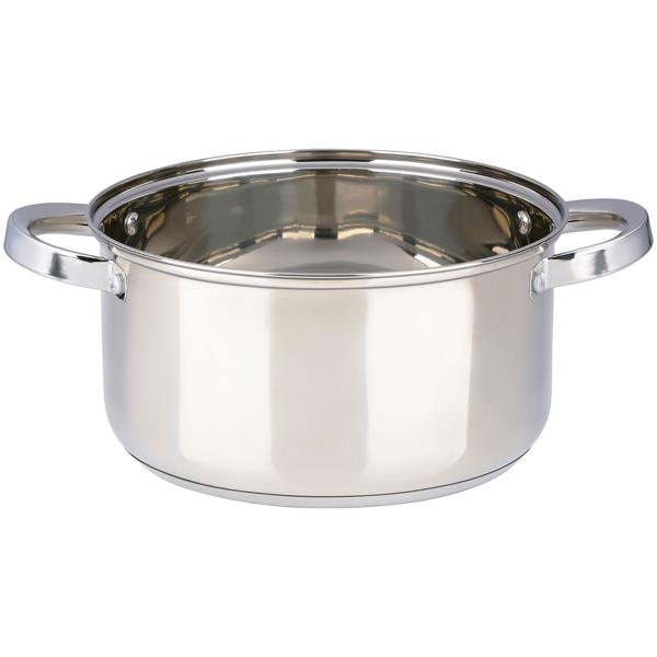 Profi Edelstahl-Topfset 7-teilig mit Glasdeckel - Hochwertiges Kochtopf-Set für Induktion & Herd - Glanz-Finish & runde Griffe