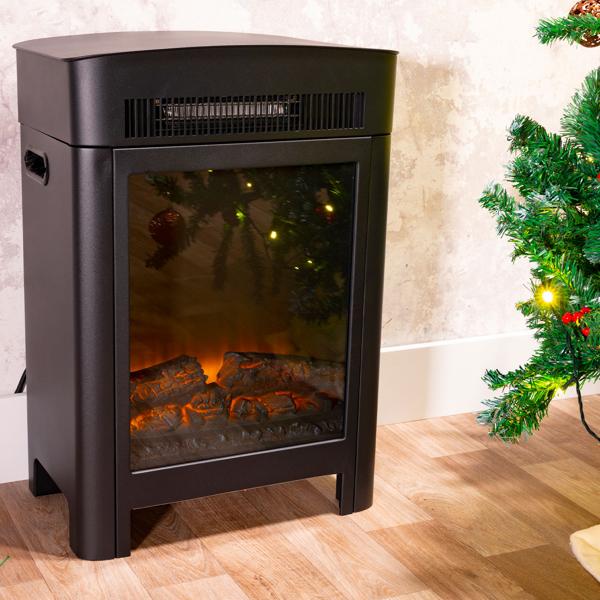 Elektrokamin 1800W - Heizgerät mit Realistischem LED Flammeneffekt: mit Thermostat & Überhitzungsschutz für gemütliche Wärme