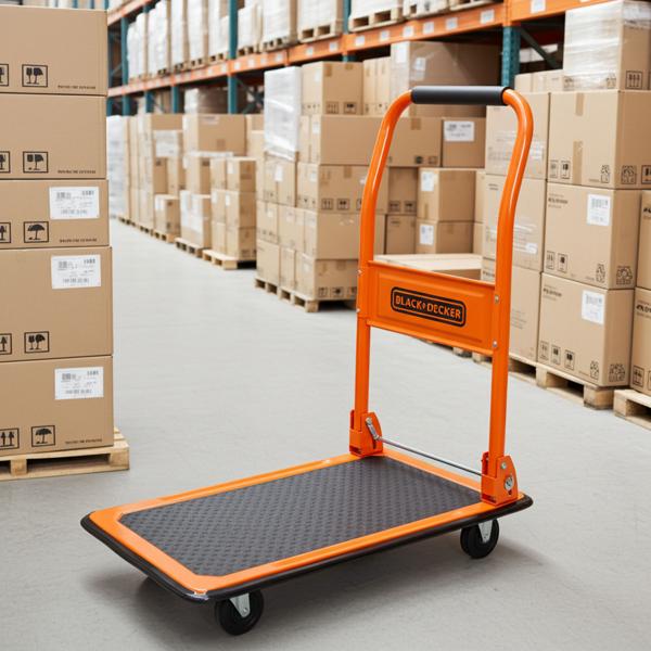 Top-Plattformwagen 60 x 40 x 80 cm, 80 kg, massiver Stahl, Klappbar, Profi-Rollwagen, stabil & wendig: Perfekt für Lager, Werkstatt & Umzug