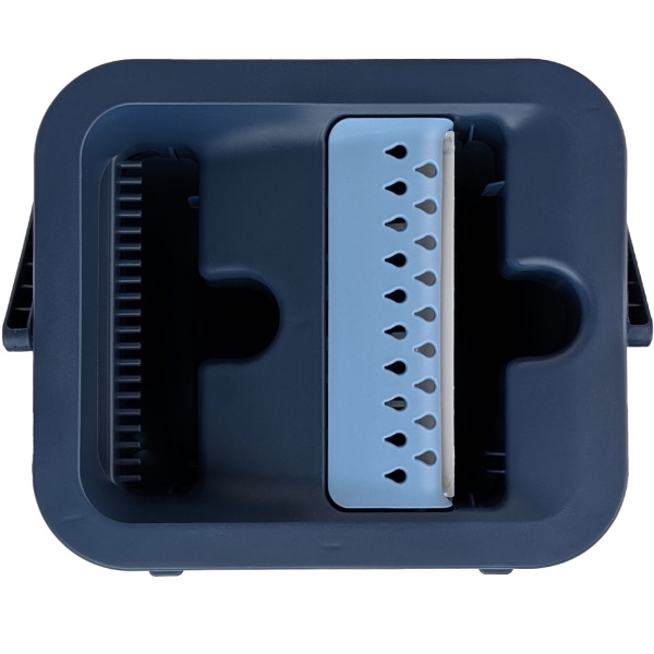 Bodenwischer Set: Eimer 6L mit 2 Fächern & Wischmopp 360°, inkl. 2x Mikrofaser Ersatzbezug - Nass & Trocken Reinigung aller Boden-Typen - Platzsparend