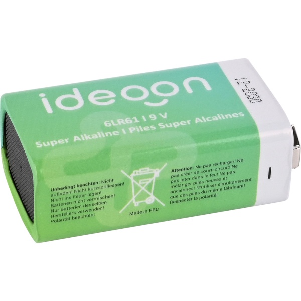 Hochwertige 9V-Block Batterie - 6LR61 Alkaline 9 Volt - Zuverlässige Energiequelle für Rauchmelder, Messgeräte und Spielzeug
