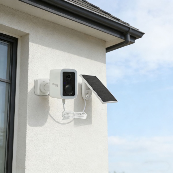 WLAN Solar Überwachungskamera Aussen 3MP, Autarke IP66 Funkkamera mit Flutlicht, App-Steuerung, PIR-Sensor & Gegensprechanlage, Weiss