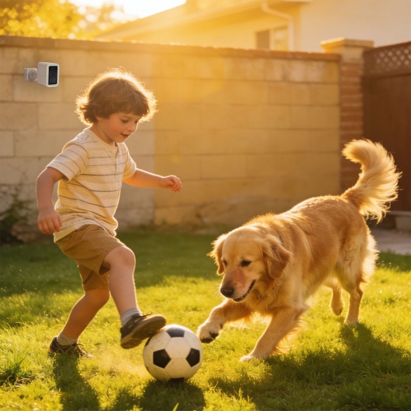 WLAN Solar Überwachungskamera Aussen 3MP, Autarke IP66 Funkkamera mit Flutlicht, App-Steuerung, PIR-Sensor & Gegensprechanlage, Weiss