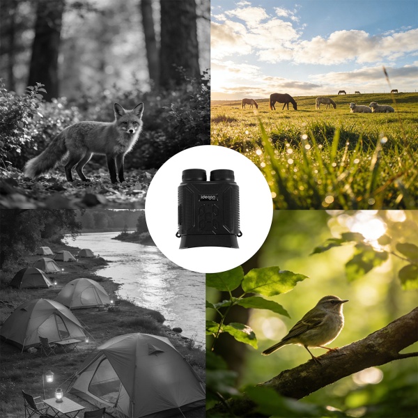 Profi 4K Nachtsichtkamera Binokular: 500m IR-Digitalkamera für Jagd, Camping & Security. 4K-Foto, 8x Zoom, USB-C Akku & inkl. Tasche 