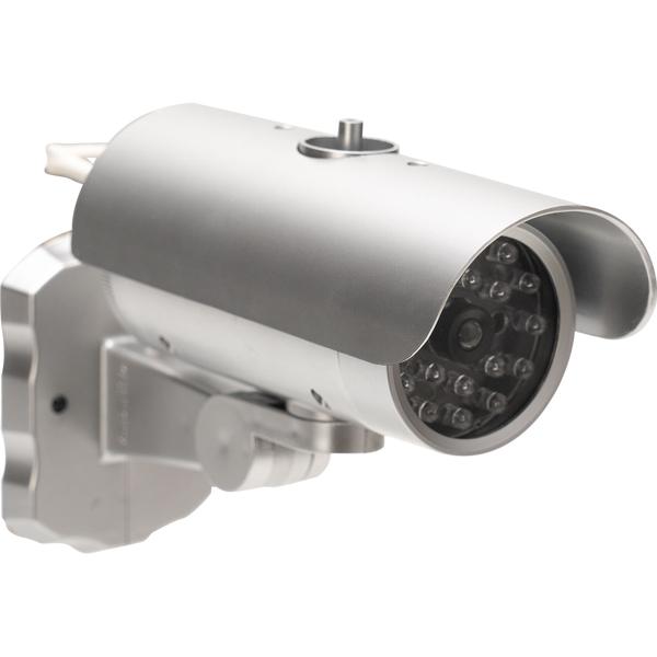 4er Set Überwachungskamera Attrappe mit Bewegungssensor und rotem Blinklicht, Batteriebetrieb, Sicherheits-Dummy Kamera in realistischem Design