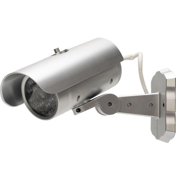 4er Set Überwachungskamera Attrappe mit Bewegungssensor und rotem Blinklicht, Batteriebetrieb, Sicherheits-Dummy Kamera in realistischem Design