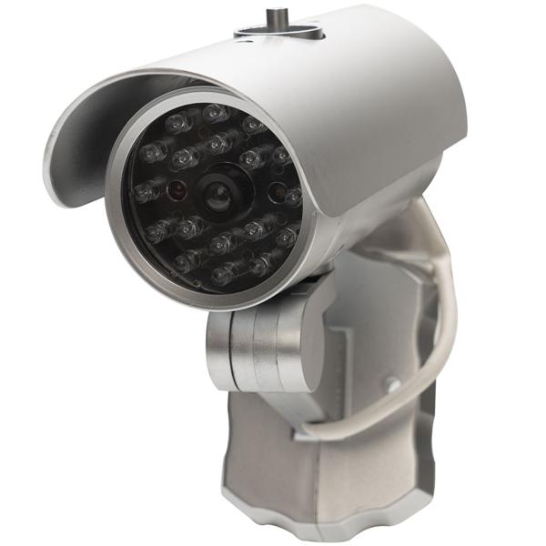 4er Set Überwachungskamera Attrappe mit Bewegungssensor und rotem Blinklicht, Batteriebetrieb, Sicherheits-Dummy Kamera in realistischem Design