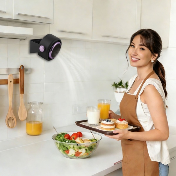 2er-Set Akku Ventilator mit Digitalanzeige: Tischventilator, 5 Stufen, USB-C, tragbares Gebläse mit Haken - ideal für Büro, Camping & Reisen