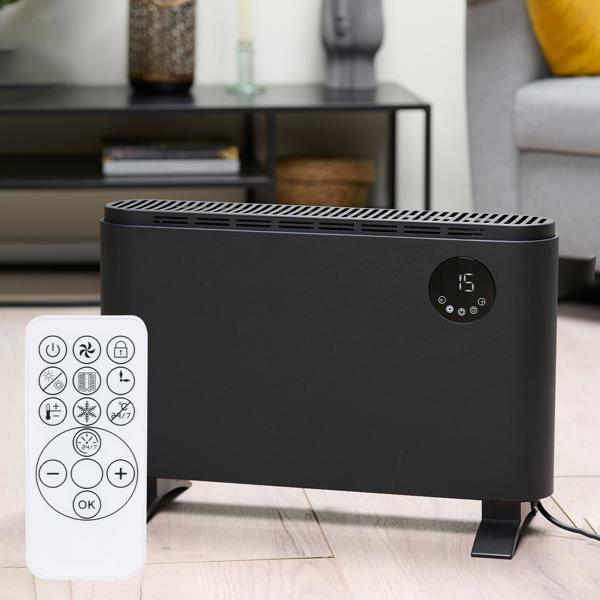 Leistungsstarke Konvektorheizung inkl. Fernbedienung 2000W- 2 Heizstufen, Turbofunktion, Überhitzungsschutz & Energiesparmodus – Schnell & effizient