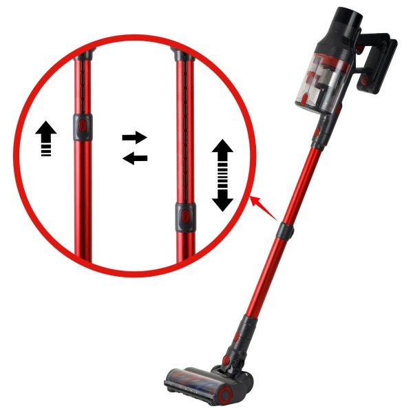 Zyklon Akku Staubsauger 27 kPa, 430W kabelloser Handstaubsauger mit HEPA Filter, LED Beleuchtung, Teleskoprohr und 4 Saugstufen, 0,7L Staubbehälter