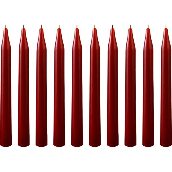 Spitzkerzen 10er Set Bordeaux – Stilvolle Tafelkerzen – Hohe Qualität, lange Brenndauer für festliche Anlässe, Adventskranz & Deko