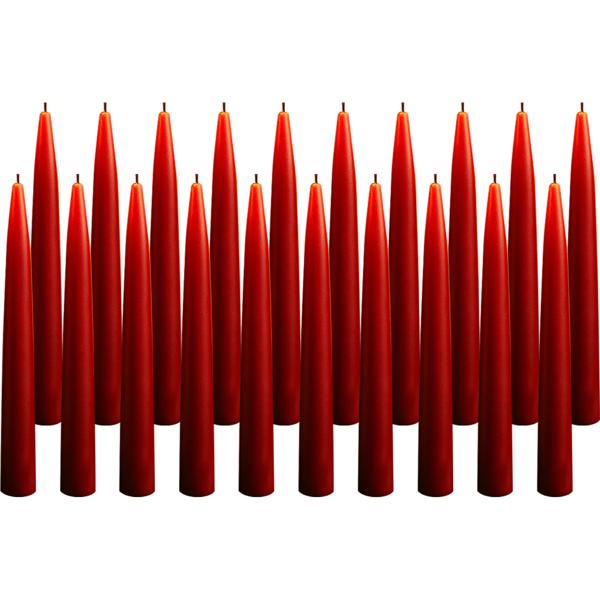 Spitzkerzen 20er Set Rot – Stilvolle Tafelkerzen – Hohe Qualität, lange Brenndauer für festliche Anlässe, Adventskranz & Deko
