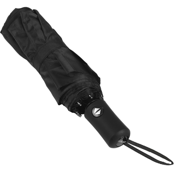 Kompakter Automatik-Regenschirm in Schwarz - Ø 95cm - Windfester Taschenschirm mit Fiberglas-Rippen & Schutzhülle - Schnelltrocknend & Robust