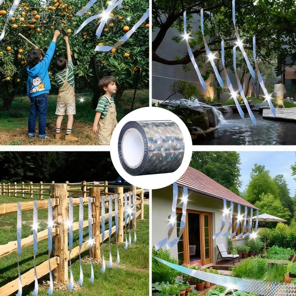 Vogelschutzband Reflektierend 45m x 5cm - Effektive Vogelabwehr durch Lichtreflexion und Bewegung - Chemiefreie Abwehrstreifen für Garten und Balkon