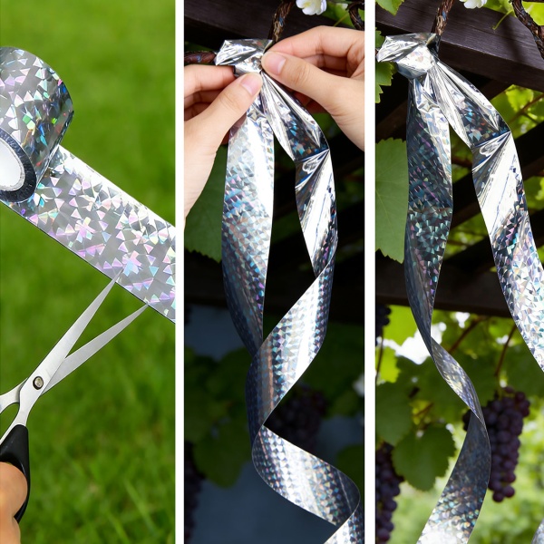 Vogelschutzband Reflektierend 45m x 5cm - Effektive Vogelabwehr durch Lichtreflexion und Bewegung - Chemiefreie Abwehrstreifen für Garten und Balkon