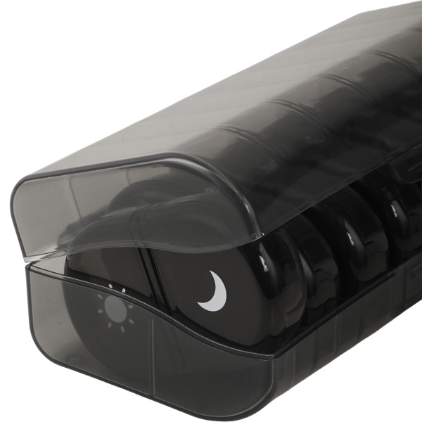 2er Set Medikamentenbox 7 Tage - Pillendose 7 Tage 2 Fächer Morgens Abends - Tablettenbox für eine Woche - Wochendosierer Medikamente - LFGB geprüft