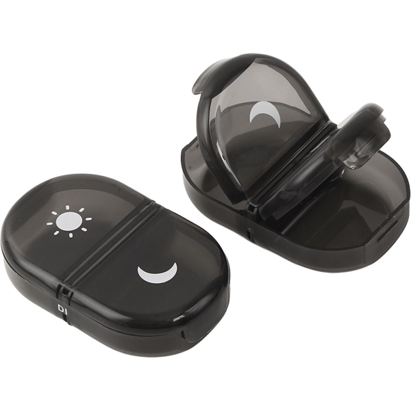 2er Set Medikamentenbox 7 Tage - Pillendose 7 Tage 2 Fächer Morgens Abends - Tablettenbox für eine Woche - Wochendosierer Medikamente - LFGB geprüft